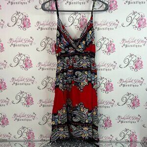 Majora dress paisley flowy boho Paisley Print Red Mini Dress hippie style tank